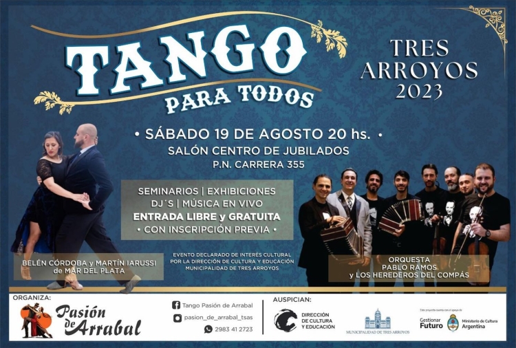Tres Arroyos será sede del encuentro “Tango para todos”